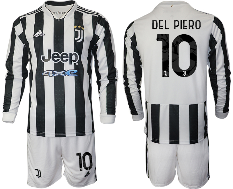 Men 2021-2022 Club Juventus home white Long Sleeve #10 Adidas Soccer Jersey